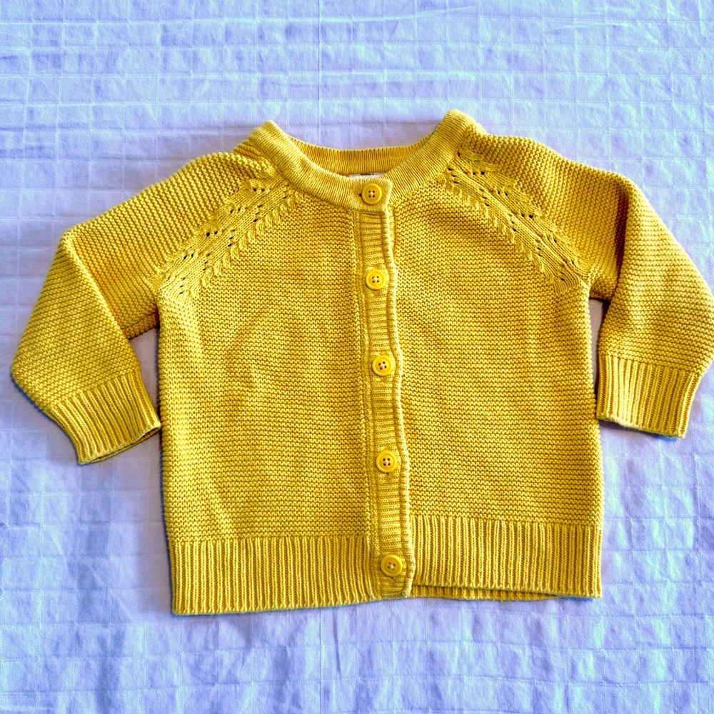 Hanna Anderson sunset yellow cardigan